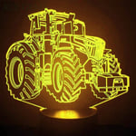 3D lastbil traktor bil nattlampa bord skrivbord optisk illusion lampor 7 färger skiftande lampor LED bordslampa jul hem kärlek födelsedag barn inredning leksak present