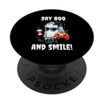 Photographe d'Halloween fantôme avec appareil photo dire boo PopSockets PopGrip Interchangeable