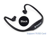XMSZZ Wireless Headphone Sport Bluetooth Earphone Support TF/SD Card FM True Cordless Earbuds Handsfree Headset with Mic for Phone (Color : Plus black)
