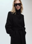 Mango Sirenita Wool Rich Coat, Black