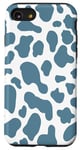 Coque pour iPhone SE (2020) / 7 / 8 motif imprimé vache bleu - motif vache bleu fleur homme