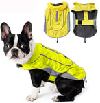 Morezi Dog Warm Coats Jackets Waterproof Coats with Harness Hole Puppy Coat for Small Medium Dogs - Yellow - L