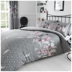 GC GAVENO CAVAILIA Printed Duvet Cover Set Parure de lit réversible avec Housse de Couette et taies d'oreiller Facile d'entretien, Polycoton Coton, 50% Polyester, Gris Plume, Double