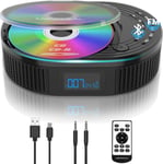 Lecteur Cd 2024 Avec Radio Fm, Lecteur Cd Portable Avec Bluetooth 2 En 1, Rechargeable, Lecteur Cd Portable Avec Haut-Parleur