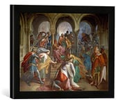 'Encadré Image de Julius Schnorr de Carol Champ "kriemhilds Mort. 1849. fresque dans la salle des Salles de Vengeance (Nibelung) l'Art de Résidence de Munich, Impression dans le cadre de haute qualité Photos fait main, 40 x 30 cm, noir mat