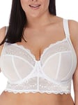 Elomi Women's Charley Longline Underwire Bralette Plunge Bra, Opaque, White, 38E