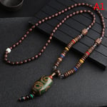 Unisex handgjort halsband Nepal Buddhist Mala hänge halsband E A1