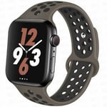 Sportrem för Apple Watch Band 45 mm 49 mm 44 mm 40 mm 41 mm 42 mm Silikonarmband correa iWatch Ultra 2 Series 9 8 SE 7 6 5 4 3 Olive Khaki 60 M-L