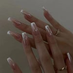 White Edge Fake Nails French Nail Tips Fashion Press on Nails  DIY