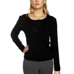 Damella Wool Long Sleeve Top Svart merinoull Large Dame