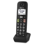 Panasonic KX-TGUA10EXB Combiné Supplémentaire pour Téléphones Numériques sans Fil KX-TGU130/KX-TGU110, Grosses Touches, Appel Favori, Compatible avec Aides Auditives, Unité Principale Requise, Noir