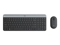 Logitech Slim Wireless Combo MK470 - Ensemble clavier et souris - sans fil - 2.4 GHz - QWERTY - Espagnol - graphite