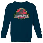 Jurassic Park Logo Vintage Kids' Sweatshirt - Navy - 7-8 Years - Navy