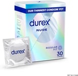 Durex Nude Condoms, Regular Fit, Extra Thin Easy on Shape Higher Protection