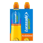 Lucozade Sport Energy Drink, Orange Flavour, Isotonic, with Electrolytes and B Vitamins, 4 Pack, 500ml Bottles