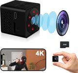 Mini Camera Espion sans Fil, Options Wi-FI 2,4G ou sans Wi-FI, 4K Mini Caméra de Surveillance Interieur/Extérieur avec avec Carte TF 32 Go, Vision Nocturne, Détection de Mouvement