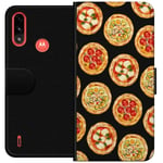 Lompakkokotelo Motorola Moto E7 Power-laitteelle, jossa on Pizza kuvio