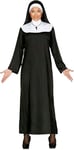 FIESTAS GUIRCA | Costume de Bonne Soeur pour Femme (42-44/L) - Robe et Coiffe - Costumes Religieux pour Halloween, Carnaval et Fêtes Costumées - Idéal pour Adultes - Noir et Blanc