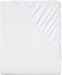 | Drap Housse En Jersey Polycoton Extensible 160x200 Bonnet 40 Cm Blanc Contours Extensibles, Respirant Et Doux Spécial Matelas Épais¿