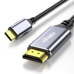 Câble USB C vers HDMI 4K @ 60 Hz, 6,6 ft USB type C vers HDMI Cord Thunderbolt 3, compatible avec MacBook Pro/Air, iPad Pro 2020/2021, iPad Air 4, iMac, Surface Pro, Dell XPS, Mac Mini et plus