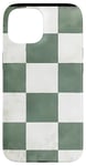 Coque pour iPhone 15 Vert Classique Tropical Carreaux Vert Sauge Blanc Vintage