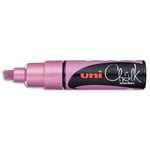 Uni-Ball Marqueur craie Chalk Marker - Pointe biseautée large 1,8-8mm Coloris rose métal