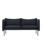 Fogia - Tiki Soffa, 2-sits, Pärlvitt Underrede, Läder Elmosoft - Black - Svart - Soffor