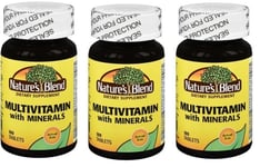 Nature's Blend Multi Vitamin With Minerals Tablets 100 ct X 3 Packs