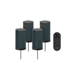 Gaveeske M. Pigg, Fjernkontroll, Led-søylelys 4-pack, Pine Green