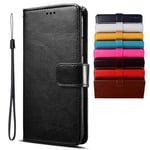 Case for Ulefone Note 8P Wallet Case, PU Leather with Magnetic Closure Card Holder Stand Cover, Leather Wallet Flip Phone Cover for Ulefone Note 8P-Black