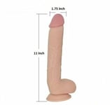 Realistic Dildo Sex Toy 11 Inch Large Flesh Balls Suction Cup Dong Anal/Vagina