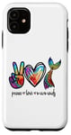 Coque pour iPhone 11 Peace Love and Mermaids Cute Mermaid Amoureuse Fille