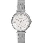 Fossil Montre pour Femmes Jacqueline, Mouvement à Quartz, Boîtier en Acier Inoxydable Argenté de 36 mm avec Bracelet en Acier Inoxydable, ES4627