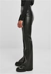 Urban Classics Ladies Synthetic Leather Flared Pants (black,S)