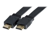 Exertis - Hdmi-Kabel - Hdmi Hane Till Hdmi Hane - 1.5 M - Svart - Platt, Stöd För 4K