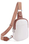 Telena Bum Bag Femmes, Sac à bandoulière pour femmes Petit sac à bandoulière en cuir PU Leather Sport Shoulder Bag Sac à bandoulière élégant, Beige