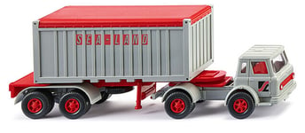 WIKING, INTERNATIONAL 4x2 avec porte container 2 essieux et container bâché S...