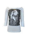 MAISON SCOTCH Women's White Printed 3/4 Sleeve T-Shirt #780 2 NWT