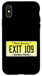 Coque pour iPhone X/XS Sortie 109 de plaque d'immatriculation New Jersey NJ GSP Parkway