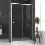 Pack porte de douche coulissante blanc 120x185cm + receveur 120x80 - whity slide