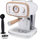 Cooks Professional 15 Bar Retro Coffee Espresso Machine | Coffee Machine with St