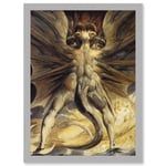 William Blake Great Red Dragon Satan Woman Clothed Sun 1805 A4 Artwork Framed Wall Art Print