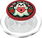 Be my Boo Illustration fantôme Saint-Valentin PopSockets PopGrip pour MagSafe