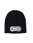 SUPER NINTENDO ENTERTAINMENT SYSTEM RUBBER CONTROLLER BLACK KNITTED BEANIE HAT