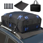 SUNORCHID Sac de toit pour voiture, 425 l, en PVC, étanche, pliable, avec tapis antidérapant, 6 crochets de porte, convient pour voitures, camionnettes ou SUV avec/sans porte-bagages