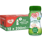 12 x 200ml Cow & Gate 1 First Infant Milk Suitable From Birth