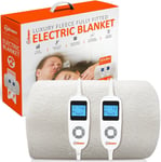 WÄRMER Luxury Electric Heated Blanket - Fully Fitted Double - Fleece Material -