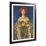 Big Box Art Framed Print of Frank Cowper Cadogan The Golden Bowl Design | Wall Art Picture | Home Decor for Kitchen, Living Room, Bedroom, Hallway, Black, A2 / 24.5x18 Inch / 62x45cm