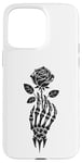 Coque pour iPhone 15 Pro Max Tatouage esthétique rose rouge squelette fleur pour enfants homme femme