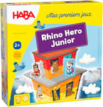 HABA - Mes Premiers Jeux – Rhino Hero Junior - 305913 - Jeu de classement et de Construction coopératif - 2 Ans et Plus Coloré